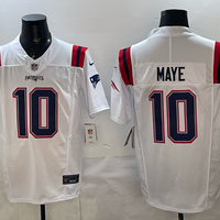 Men's New England Patriots Drake Maye #10 White Player Game Jersey