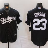 Men's Los Angeles Dodgers Kirk Gibson #23 Black Replica Player Jersey1