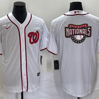 Men's Washington Nationals White Home Replica Team Jersey1