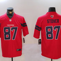 Men's Houston Texans Cade Stover #87 Red Alternate Game Jersey
