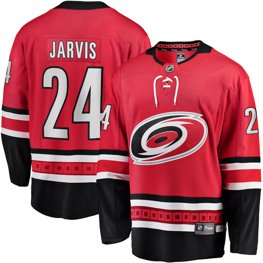 Men's Carolina Hurricanes Seth Jarvis #24 Red Player Game Jersey1