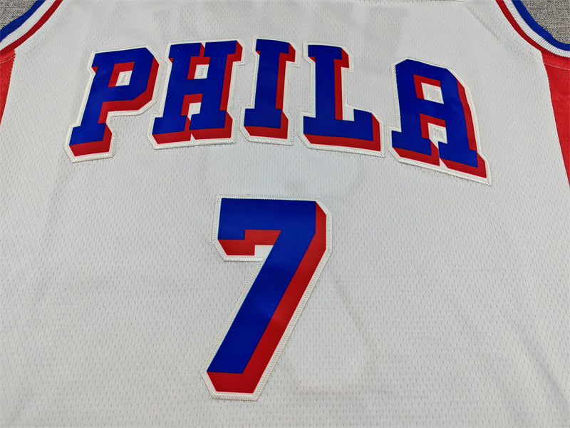 Men's Philadelphia 76ers Jaylen Brown #7 White Swingman Jersey - Association Edition