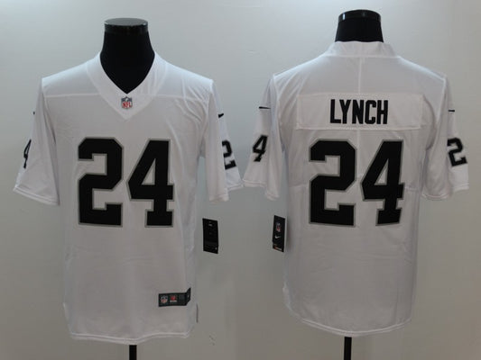 Men's Las Vegas Raiders Marshawn Lynch #24 White Game Jersey1