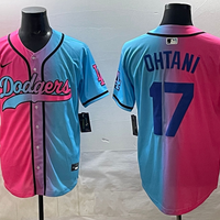 Men's Los Angeles Dodgers Shohei Ohtani #17 Pink/Blue Player Jersey