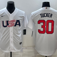 Men's 2023 World Baseball Classic #30 Kyle Tucker USA White Jersey1