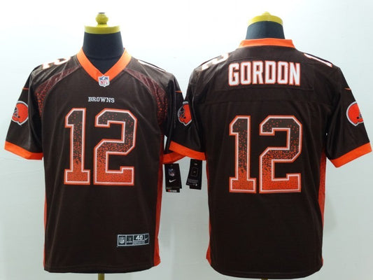 Men's Cleveland Browns Josh Gordon #12 Brown Game Jersey1