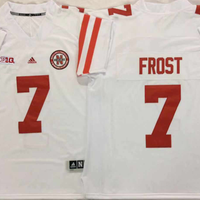 Men's Nebraska Huskers Scott Frost #7 White Player Game Jersey