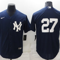 Men's New York Yankees Giancarlo Stanton #27 Navy Replica Player Name Jersey1
