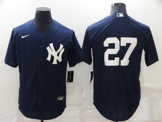 Men's New York Yankees Giancarlo Stanton #27 Navy Replica Player Name Jersey1