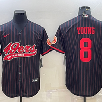 Men's San Francisco 49ers Steve Young #8 Black Player Jersey1 Joint Edition