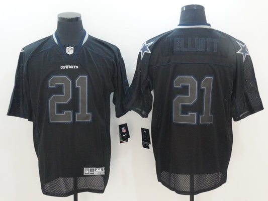 Men's Dallas Cowboys Ezekiel Elliott #21 Black Authentic Player Jersey1