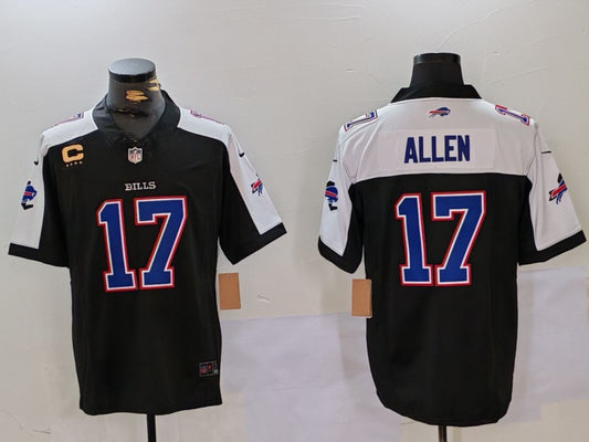 Men's Buffalo Bills Josh Allen Black Game Player Jersey1