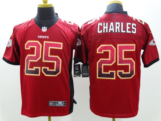 Men's Kansas City Chiefs Jamaal Charles #25 Red Game Jersey1