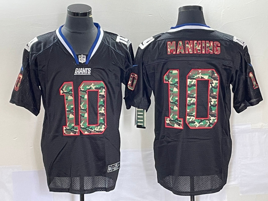 Men's New York Giants Eli Manning #10 Black Player Jersey1