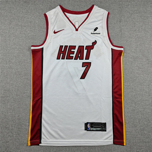 Men's Miami Heat Giannis Antetokounmpo #7 White Swingman Jersey - Association Edition