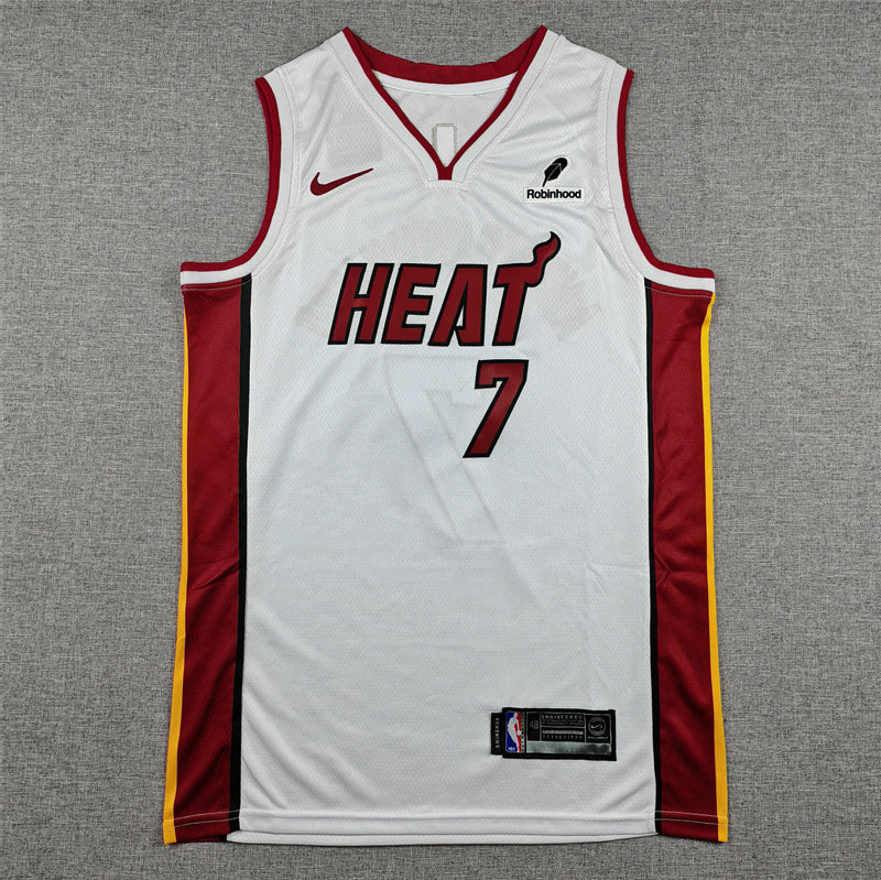 Men's Miami Heat Giannis Antetokounmpo #7 White Swingman Jersey - Association Edition