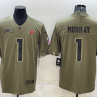 Men's Arizona Cardinals Kyler Murray #1 Olive 2022 Salute To Service Limited Jersey1