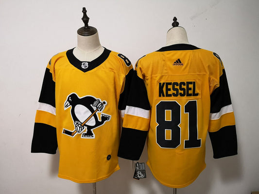 Men's Pittsburgh Penguins Phil Kessel #81 Gold Player Game Jersey1
