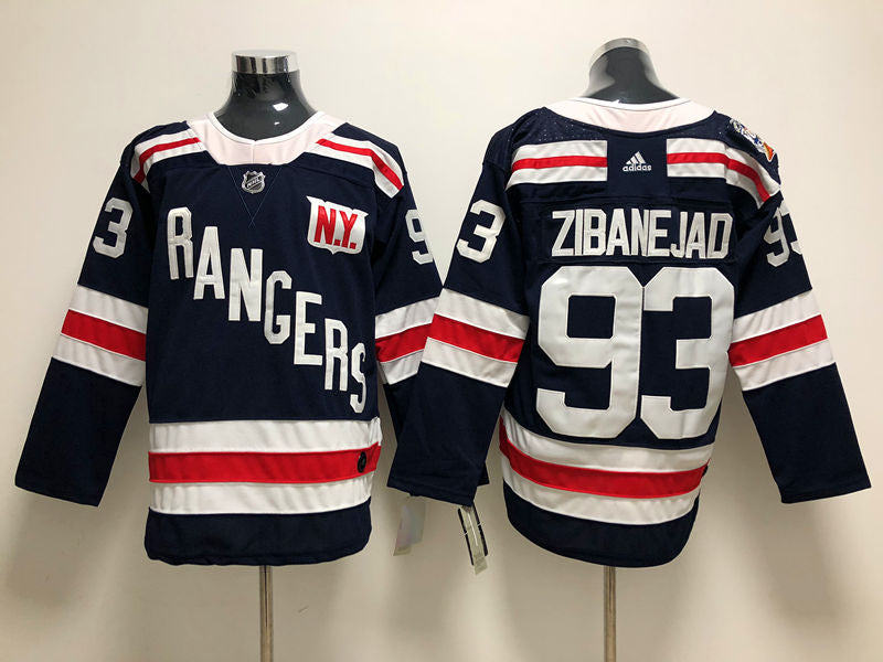 Men's New York Rangers Mika Zibanejad #93 Navy Player Jersey1