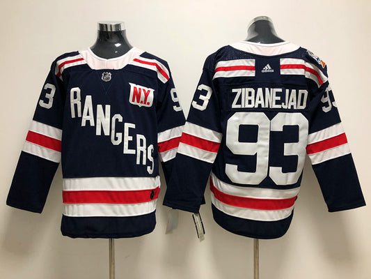 Men's New York Rangers Mika Zibanejad #93 Navy Player Jersey1