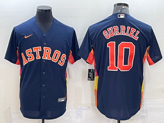 Men's Houston Astros Yuli Gurriel #10 Navy Alternate Replica Player Name Jersey1