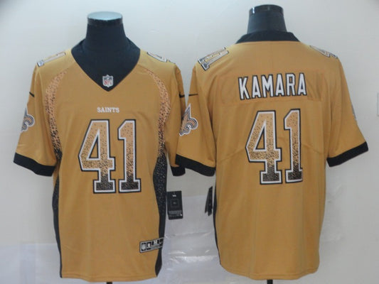 Men's New Orleans Saints Alvin Kamara #41 Yellow Game Jersey1