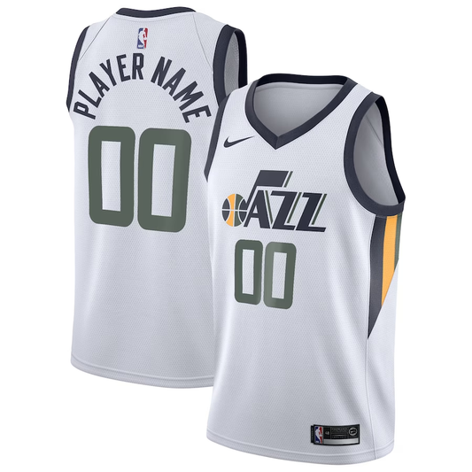 Men's Utah Jazz White 2020/21 Swingman Custom Jersey1 - Association Edition