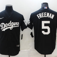 Men's Los Angeles Dodgers Freddie Freeman #5 Black Replica Baseball Jersey1