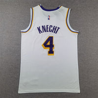 Men's Los Angeles Lakers Dalton Knecht #4 White Swingman Jersey1 - Association Edition