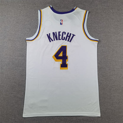 Men's Los Angeles Lakers Dalton Knecht #4 White Swingman Jersey1 - Association Edition