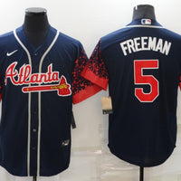 Men's Atlanta Braves Freedie Freeman #5 Navy Stitched Baseball Jersey1