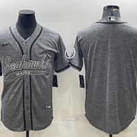 Men's Seattle Seahawks Gray Game Blank Jersey