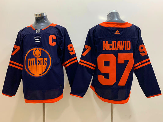 Men's Edmonton Oilers Connor McDavid #97 Navy Alternate Premier Breakaway Player Jersey1