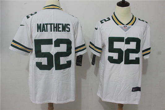 Men's Green Bay Packers Clay Matthews #52 White Game Player Jersey1