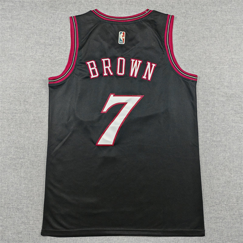 Men's Philadelphia 76ers Jaylen Brown #7 Black Swingman Jersey - Classic Edition