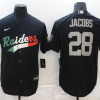Men's Las Vegas Raiders Josh Jacobs #28 Black Team Game Jersey1 Joint Edition