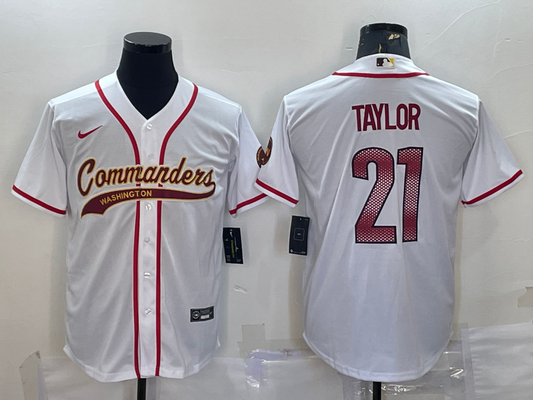 Men's Washington Commanders Sean Taylor #21 White Game Jersey1 Joint Edition