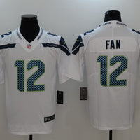 Men's Seattle Seahawks 12th Fan White Game Team Jersey
