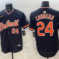 Men's Detroit Tigers Miguel Cabrera #24 Black Alternate Stadium Jersey