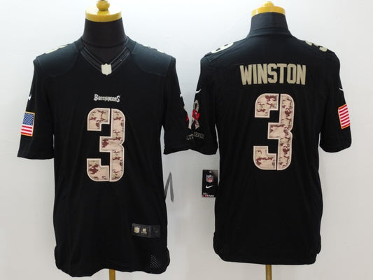 Men's Tampa Bay Buccaneers Jameis Winston #3 Black Authentic Game Jersey1