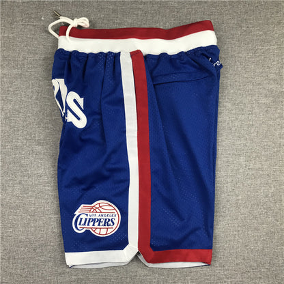 Men's LA Clippers 1984-85 Hardwood Classics Blue Basketball Shorts1
