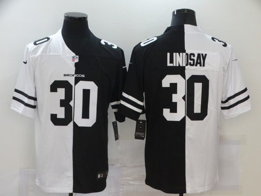 Men's Denver Broncos Phillip Lindsay #30 Black/White Game Jersey1
