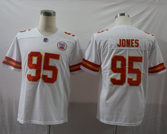 Men's Kansas City Chiefs Chris Jones #95 White Game Jersey1