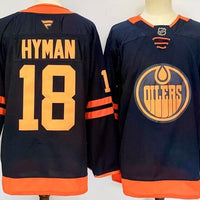 Men's Edmonton Oilers Zach Hyman #18 Fanatics Navy Player Game Jersey
