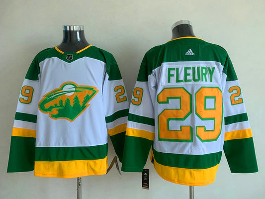 Men's Minnesota Wild Marc Andre Fleury #29 White Breakaway Player Jersey1