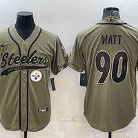 Men's Pittsburgh Steelers T.J. Watt #90 Olive 2022 Salute To Service Limited Jersey1 Joint edition
