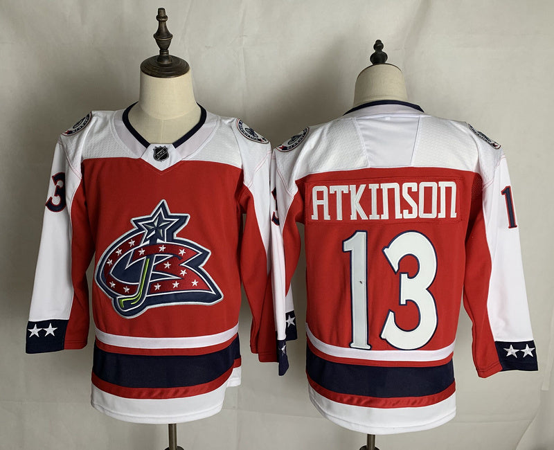 Men's Columbus Blue Jackets Cam Atkinson #13 Red Breakaway Player Jersey1