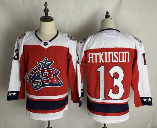 Men's Columbus Blue Jackets Cam Atkinson #13 Red Breakaway Player Jersey1
