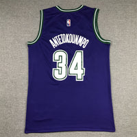 Men's Milwaukee Bucks Giannis Antetokounmpo #34 Purple 2022/23 Swingman Jersey1 - Classic Edition