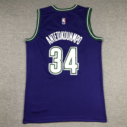 Men's Milwaukee Bucks Giannis Antetokounmpo #34 Purple 2022/23 Swingman Jersey1 - Classic Edition